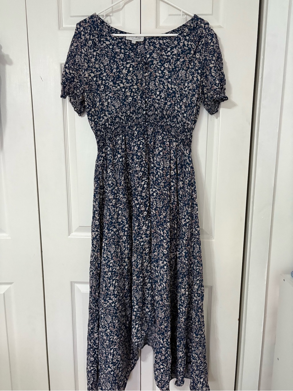 Floral Smocked Waist Midi Dress